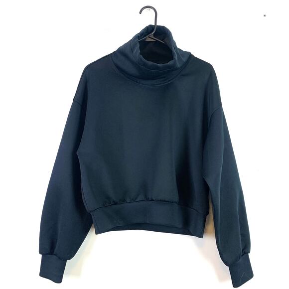 IVL Collective Long Sleeve Cowl Funnel Neck Scuba Shirt Top Black Size Small - Picture 6 of 9